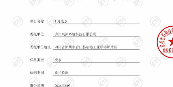 泸州兴泸环境科技有限公司2026年1月环境监测报告